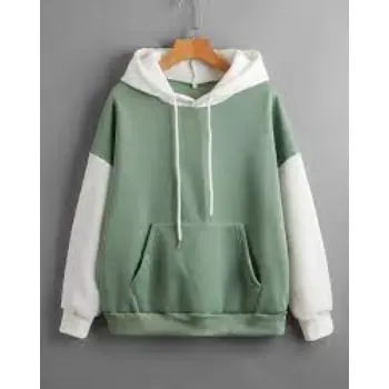 Colourblock Hoodie with Kangaroo Pocket For Women 
